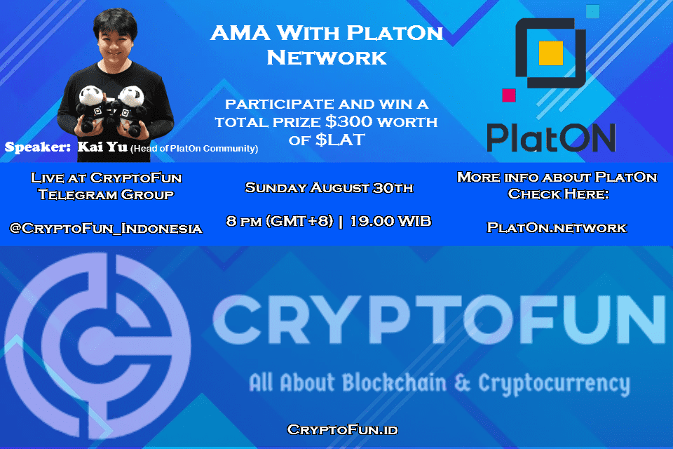 CryptoFun akan menyelenggarakan sesi AMA bersama PlatOn