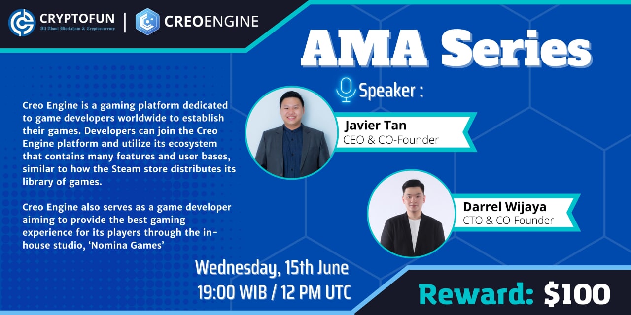 CryptoFun will hold an AMA with Creo Engine